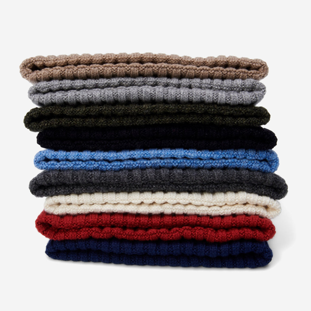 Milano (dark grey) - Italian 100% cashmere ribbed beanie (unisex)