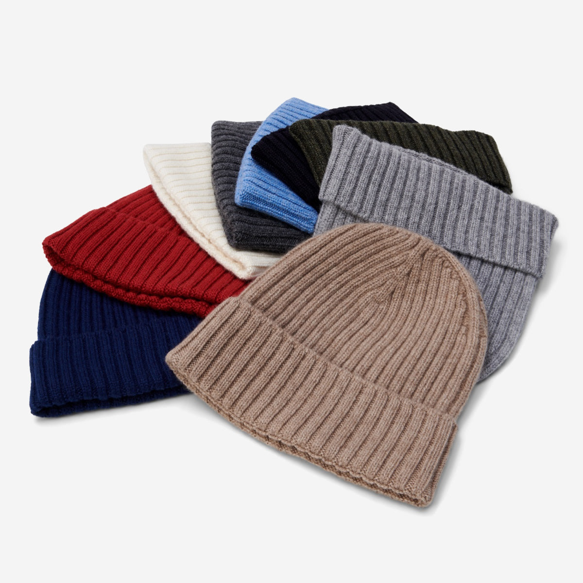 Milano (dark grey) - Italian 100% cashmere ribbed beanie (unisex)