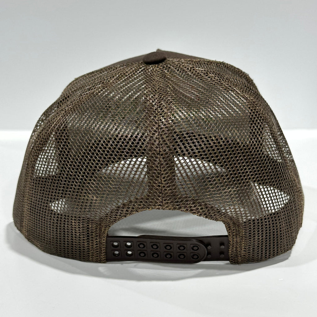 Deer Scenery Dark khaki CAMO Camouflage Brim Mesh Trucker SnapBack Hat Deer Hunting Cap Custom Embroidered