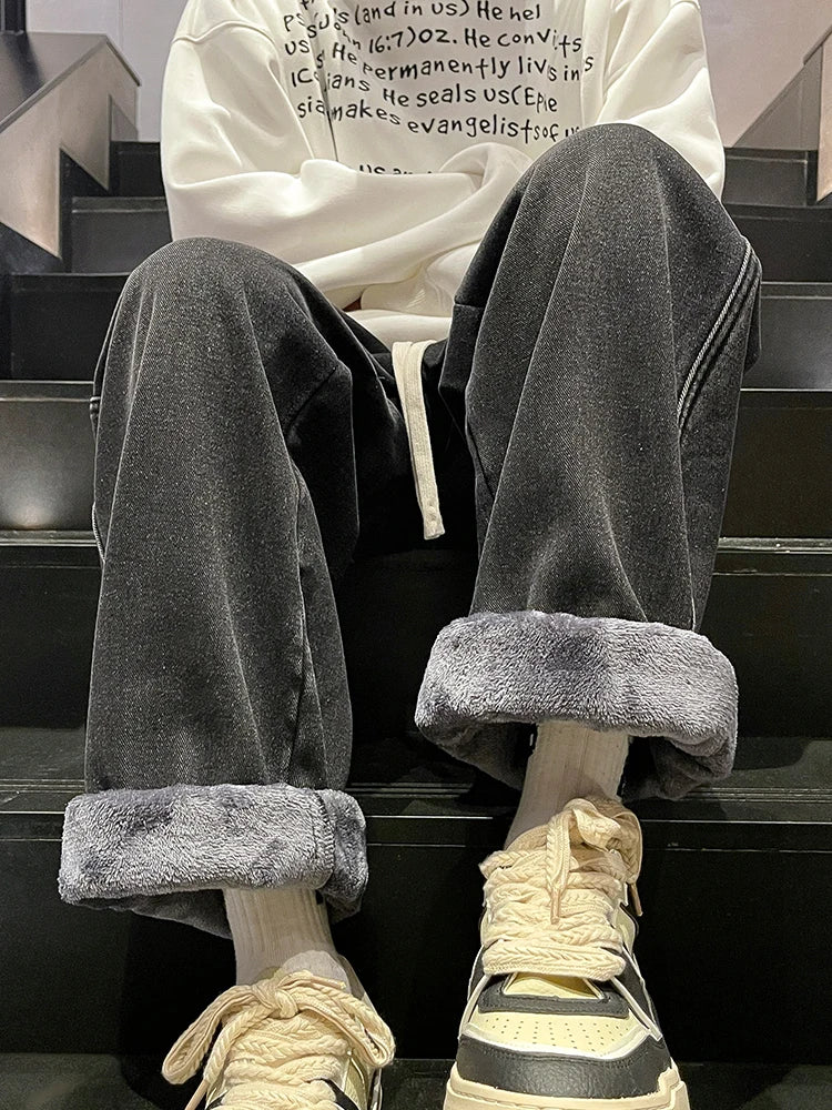 Cozy and Cool  Fleece Lined Denim Pants