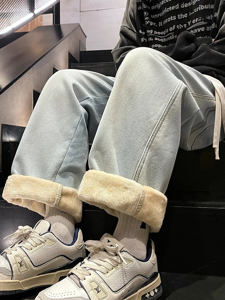 Cozy and Cool  Fleece Lined Denim Pants
